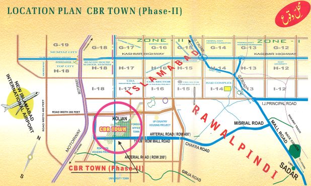 Location Plan CBR Town, Phase-II